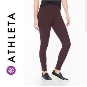 Athleta Mercer Tight Pants Leggings In Aubergine 353758 Side Pockets Size XS